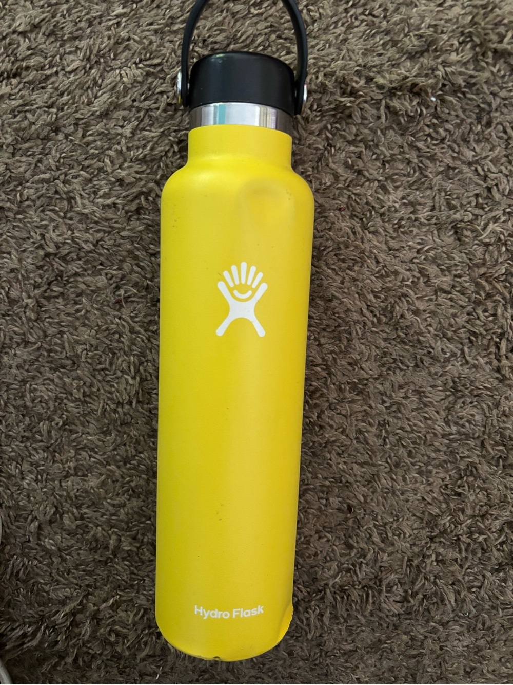 Hydro Flask Bright Yellow Stainless Steel Water Bottle with Black Cap